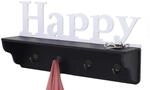 Wandgarderobe MCW-D41 Happy, Garderobe Regal, 4 Haken massiv 30x60x13cm ~