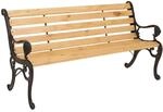 Gartenbank MCW-O25, Sitzbank Parkbank Holzbank 3-Sitzer, Gusseisen Holz Kiefer, 164cm