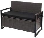 Poly-Rattan 2er Sitzbank MCW-F39, Gartenbank Truhenbank, Staufach Aufbewahrung