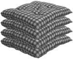 NYVI Stuhlkissen Genua 38x38 cm 4er Pack Sitzkissen mit Steppung Farbe:Karo-Grau