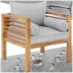 tectake&reg; Garten-Loungesessel, mit lasiertem Holzgestell, Dicke des Sitzpolsters 12
