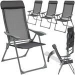tectake&reg; 4er Set Aluminium Gartenstuhl, klappbar, 5-fach verstellbare R&uuml;ckenlehne