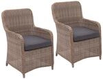 2er-Set Poly-Rattan Stuhl MCW-E98, Rattanstuhl Gartenstuhl Korbsessel, Spun Poly