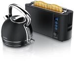 Arendo Fr&uuml;hst&uuml;cks-Set Edelstahl Wasserkocher 1,7l, 2-Scheiben Langschlitz...