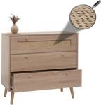 Schubladenkommode MCW-M39, Schrank Sideboard Highboard, Kubu Rattan Holz Melamin,