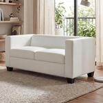 2er Sofa Lille, Kunstleder ~ wei&szlig;