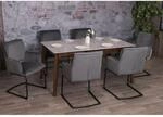 6er-Set Freischwinger MCW-N60, Esszimmerstuhl K&uuml;chenstuhl Stuhl, Stoff/Textil
