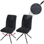 2er-Set Esszimmerstuhl MCW-N99, K&uuml;chenstuhl, drehbar Auto-Return, Stoff/Textil