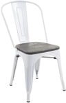 Stuhl MCW-A73 inkl. Holz-Sitzfl&auml;che, Bistrostuhl Stapelstuhl, Metall Industriedesign