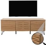TV-Rack MCW-M49, Lowboard TV-Schrank, 3D-Design Stauf&auml;cher, MDF Metall...