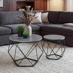 Couchtisch-Set MCW-L37, Kaffeetisch Beistelltisch Loungetisch, Metall Holz ~