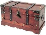 HMF 6400-140 Schatztruhe aus Holz mit Schloss, 40 x 19 x 22 cm, Frankreich