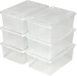 tectake&reg; 24er-Set Schuhbox, mit Deckel, stapelbar, 33 x 23 x 12 cm