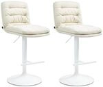 CLP 2er Set Barhocker Damar mit Stoffbezug I Barstuhl h&ouml;henverstellbar und...