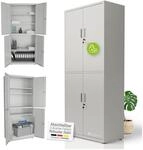 Juskys Aktenschrank aus Metall &ndash; 180x80x40 cm, 2 T&uuml;ren, abschlie&szlig;bar &