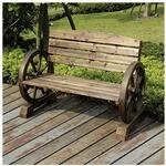 HTI-Living Gartenbank mit Wagenr&auml;dern als Armst&uuml;tze Sommerset Natur