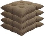 NYVI Stuhlkissen Genua 38x38 cm 4er Pack Sitzkissen mit Steppung Farbe:Beige
