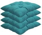 NYVI Stuhlkissen Genua 38x38 cm 4er Pack Sitzkissen mit Steppung Farbe:Aqua