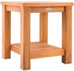 CLP Beistelltisch outdoor Keaton Teakholz, Gartentisch wetterfest mit zwei Ablagen,