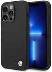 BMW Silicone Metal Logo Apple iPhone 14 Pro Hard Case Cover Schwarz