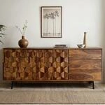 Sideboard FineBuy Kommode Sheesham Massivholz 175 cm Anrichte Loft Industrial