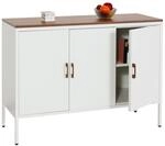 Kommode MCW-L84, Sideboard Schrank Anrichte, 3 T&uuml;ren Metall 90x120x40cm, Melamin