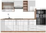 Vicco K&uuml;chenzeile K&uuml;chenblock Einbauk&uuml;che Fame-Line Eiche Wei&szlig; 280 cm modern