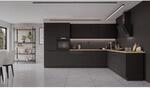 Winkelk&uuml;che SIENA 350x290 cm K&uuml;chenzeile Einbauk&uuml;che Eckk&uuml;che K&uuml;che Schwarz matt