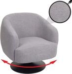 Lounge-Sessel MCW-J76, Cocktailsessel Sessel drehbar, Boucl&eacute; Stoff Metall ~ hellgrau