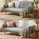Schlafsofa MCW-J18, Couch Klappsofa G&auml;stebett Bettsofa, Schlaffunktion Stoff/Textil