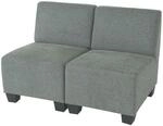 Modular 2-Sitzer Sofa Couch Lyon, Stoff/Textil ~ grau, ohne Armlehnen