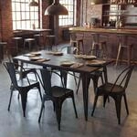 6er-Set Stuhl MCW-A73, Bistrostuhl Stapelstuhl, Metall Industriedesign stapelbar ~