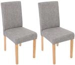 2er-Set Esszimmerstuhl Stuhl K&uuml;chenstuhl Littau ~ Textil, grau, helle Beine