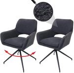 2er-Set Esszimmerstuhl MCW-N74, K&uuml;chenstuhl, drehbar Auto-Return, Stoff Boucl&eacute;