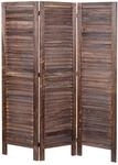 Paravent MCW-G30, Trennwand Sichtschutz Raumteiler, Shabby-Look 170x120cm ~ braun