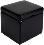 Hocker Sitzw&uuml;rfel Sitzhocker Aufbewahrungsbox Carrara, mit Deckel, Leder +