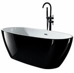Freistehende Badewanne MANHATTAN - Gl&auml;nzend Schwarz