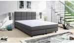 Boxspringbett Boxbett Glenn 2 Tablet Hotelbett 140x200 Bett Topper Grau