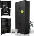 Juskys Aktenschrank aus Metall &ndash; 180x80x40 cm, 2 T&uuml;ren, abschlie&szlig;bar &