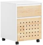 SoBuy Schubladenschrank f&uuml;rs B&uuml;ro mit 2 Schubladen Holzfarbe 45x45x59cm Modern