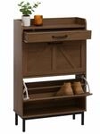 Schuhkipper MCW-P45, Schuhregal Schuhschrank, 2 Kippf&auml;cher Ablage Schublade MDF