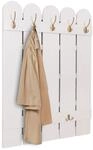 Wandgarderobe MCW-N95, Garderobe Garderobenpaneel, Paulownia 7 Haken 86x60cm ~ wei&szlig;