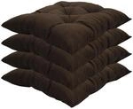 NYVI Stuhlkissen Genua 38x38 cm 4er Pack Sitzkissen mit Steppung Farbe:Braun