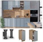 Vicco Apothekerunterschrank Fame-Line Eiche Hellblau-Grau gerahmt 30 cm mit