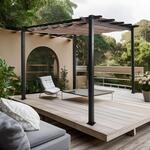Aluminium Pergola MCW-N93, Gartenpavillon Pavillon Garten, stabiles 8cm-Gestell