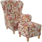 Supellex Sofia Ohrensessel mit Hocker Design Pfingstrose?