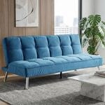 Sofa MCW-K21, Klappsofa Couch Schlafsofa, Nosagfederung Schlaffunktion Liegefl&auml;che
