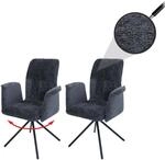 2er-Set Esszimmerstuhl MCW-N99, drehbar Armlehne Auto-Return, Stoff/Textil...