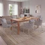 6er-Set Aluminium-Esszimmerstuhl MCW-P89, Indoor Stuhl Armlehne, Stoff/Textil (180