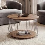 MCA Couchtisch MCW-P60, Beistelltisch Kaffeetisch Loungetisch, Metall MDF rund &Oslash;